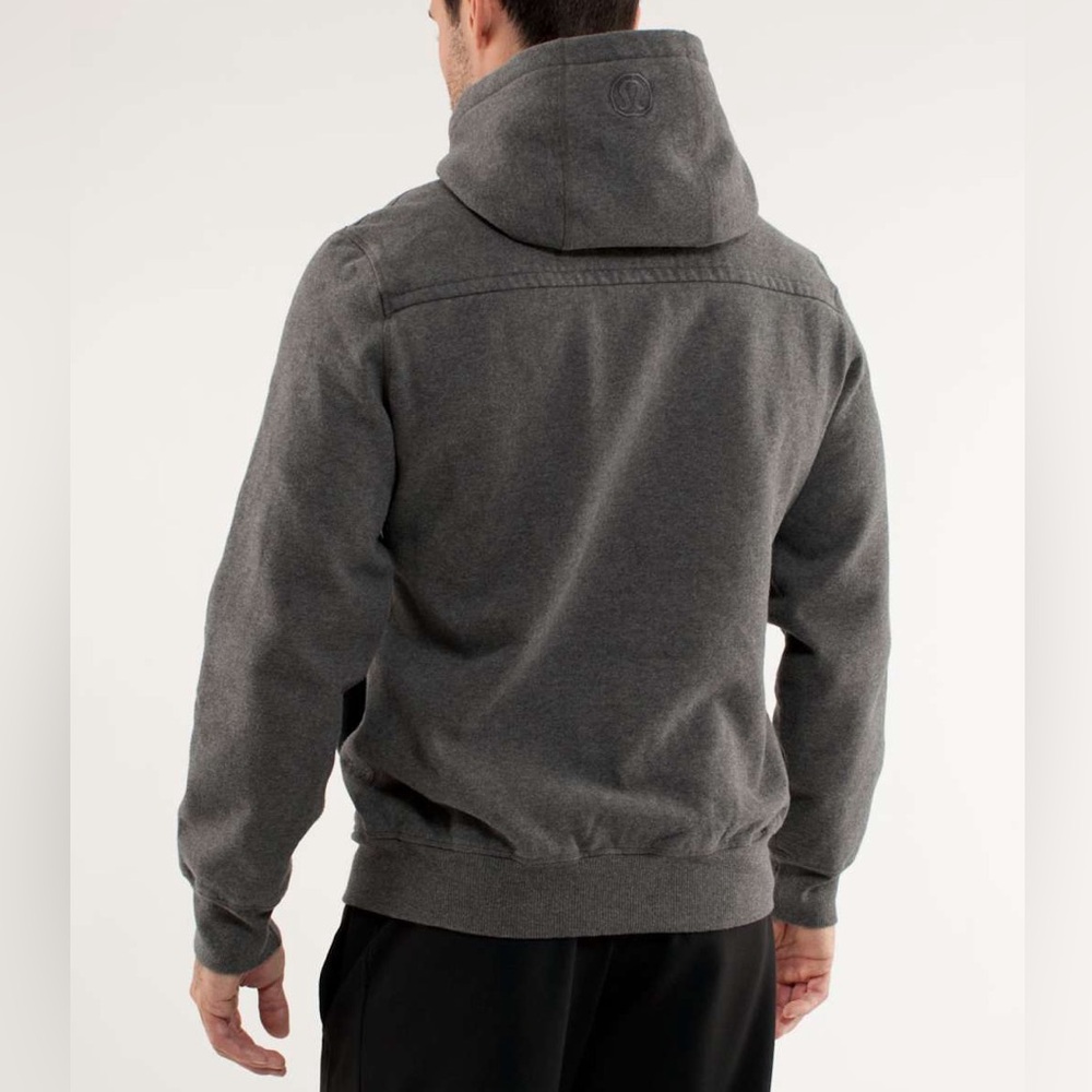 Lululemon West Coast Heavy Zip Up Hoodie Heathered Dark Slate Gray Men’s Medium - Picture 3 of 16